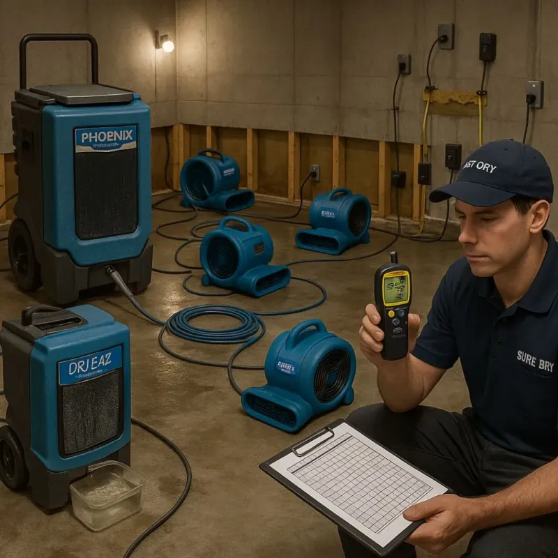 Structural Drying and Dehumidification process in Chester, MD